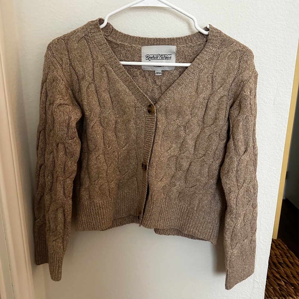 Reserve Fairfax Button-Up Cable Knit Cardigan